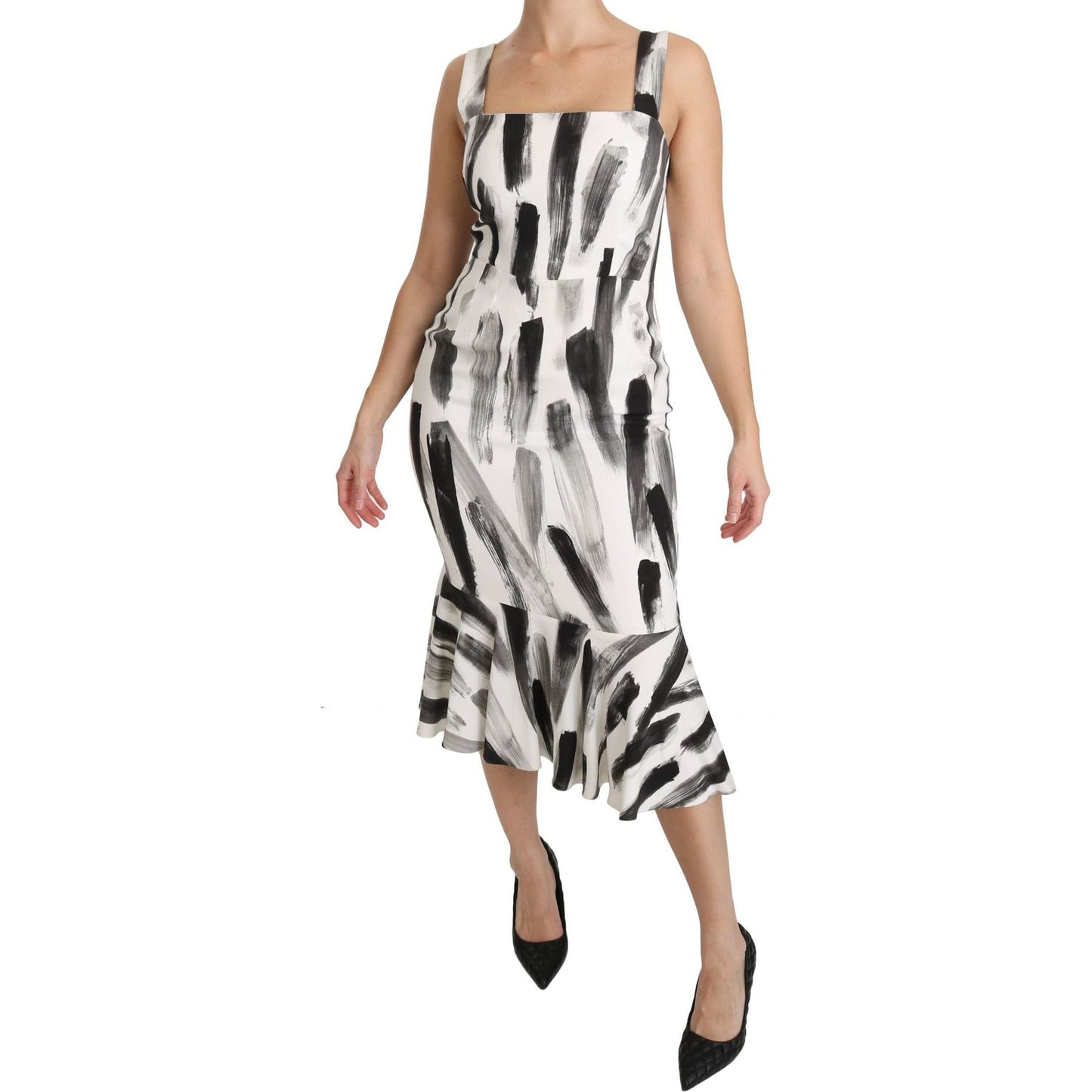 Chic Monochrome Sheath Midi Dress