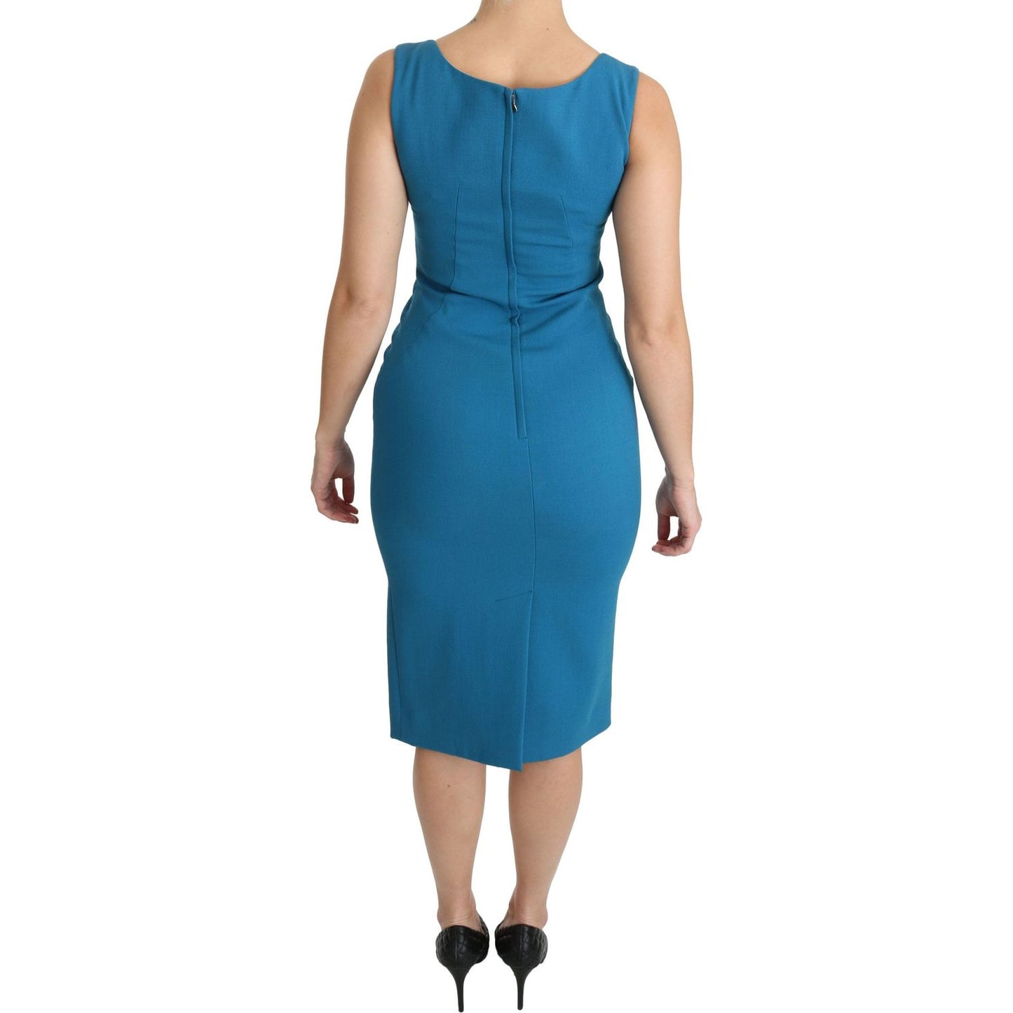 Elegant Sheath Knee-Length Wool Dress