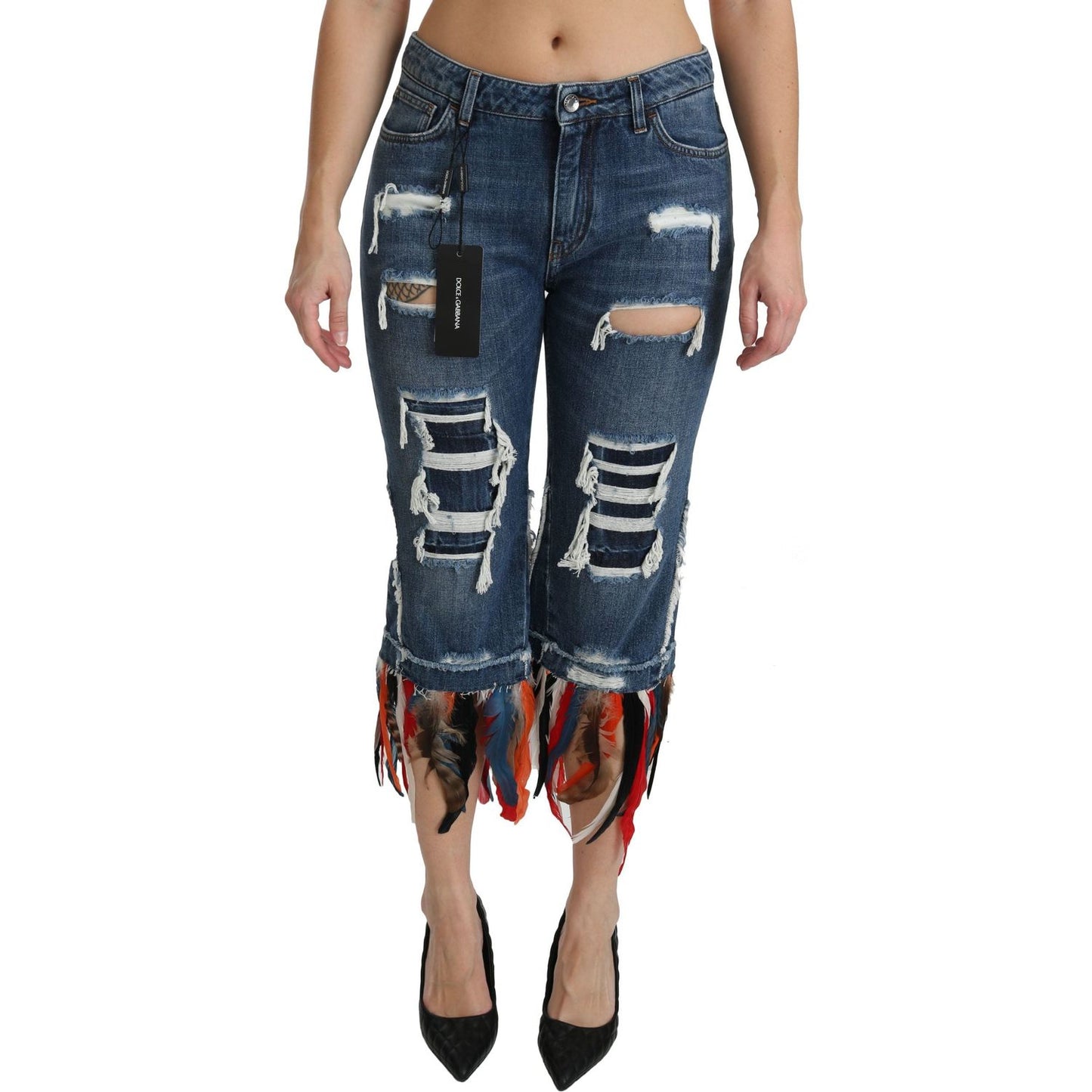 Chic Low Waist Cropped Jeans