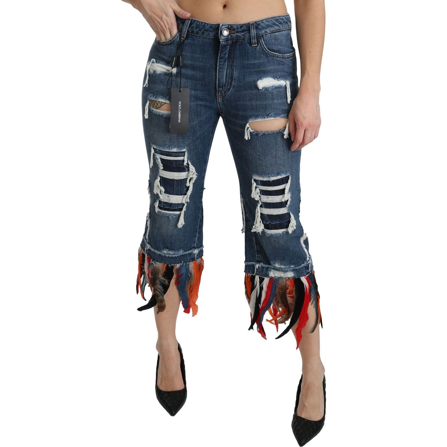 Chic Low Waist Cropped Jeans