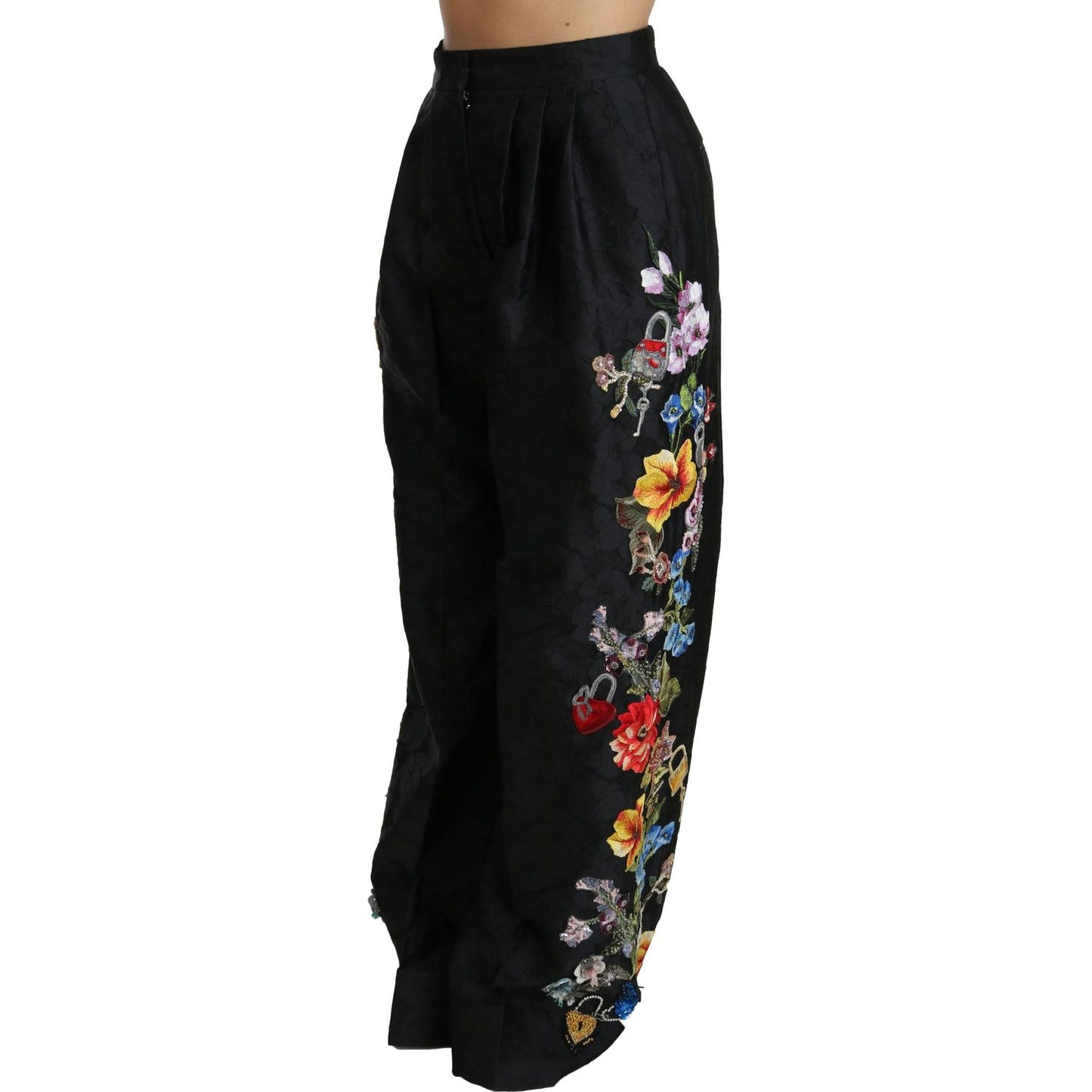 Elegant High Waist Wide Leg Floral Pants