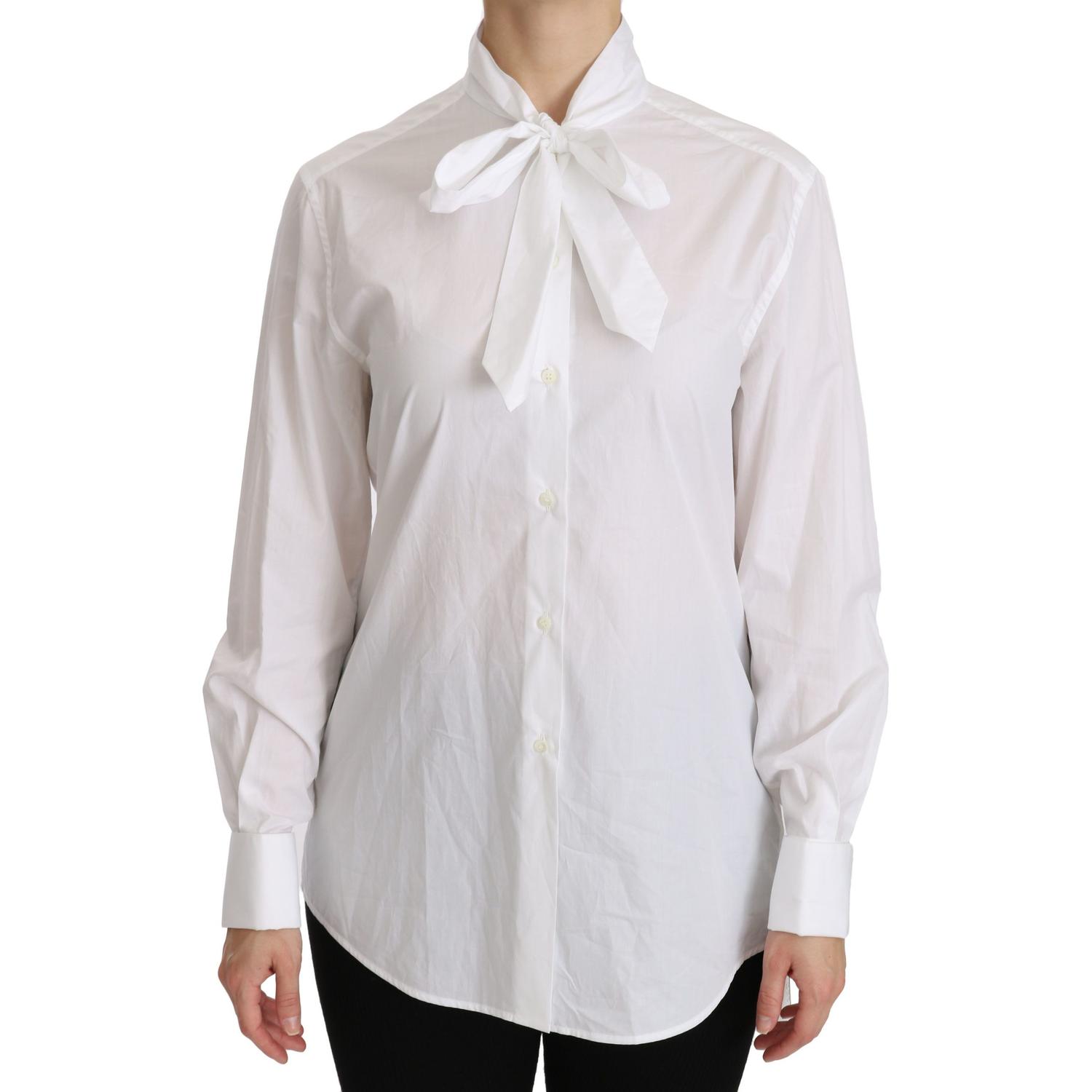 Dolce & Gabbana White Turtle Neck Long Sleeve Polo Shirt