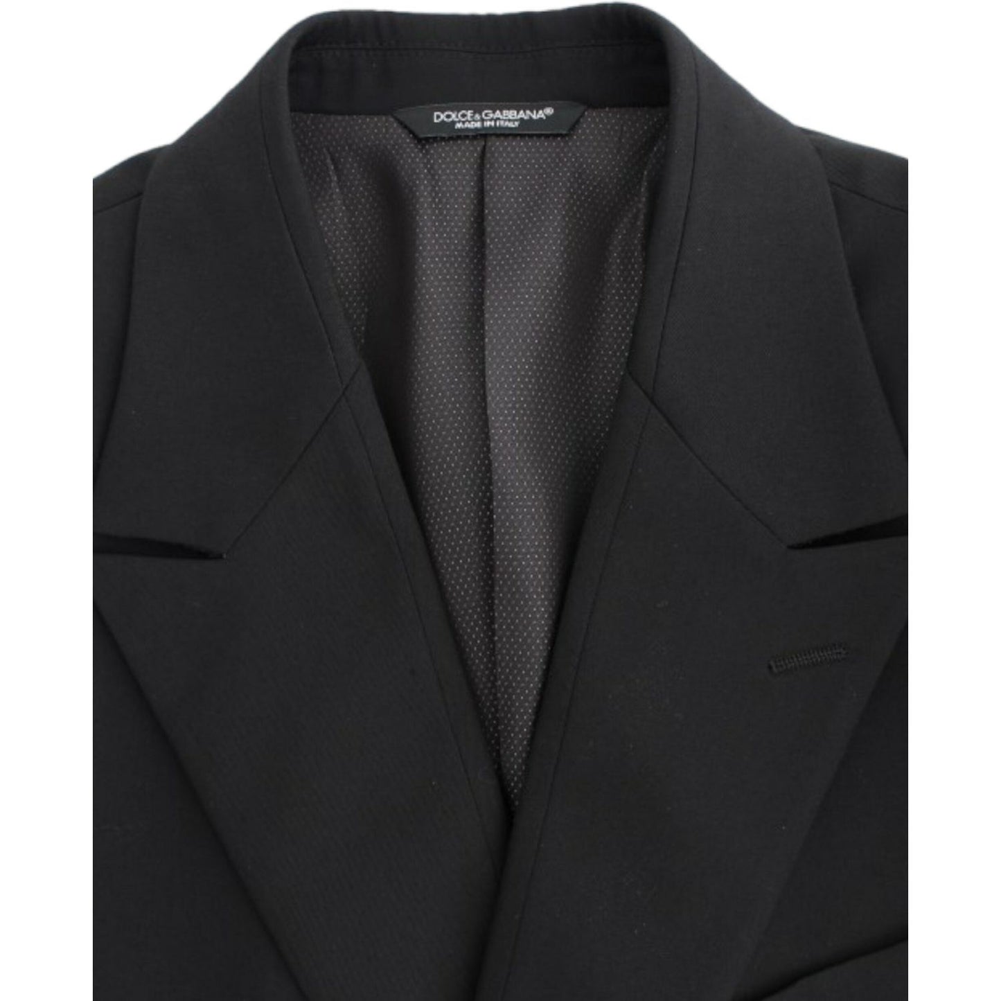Dolce & Gabbana Elegant Slim Fit Black Wool Blazer black-wool-slim-fit-blazer