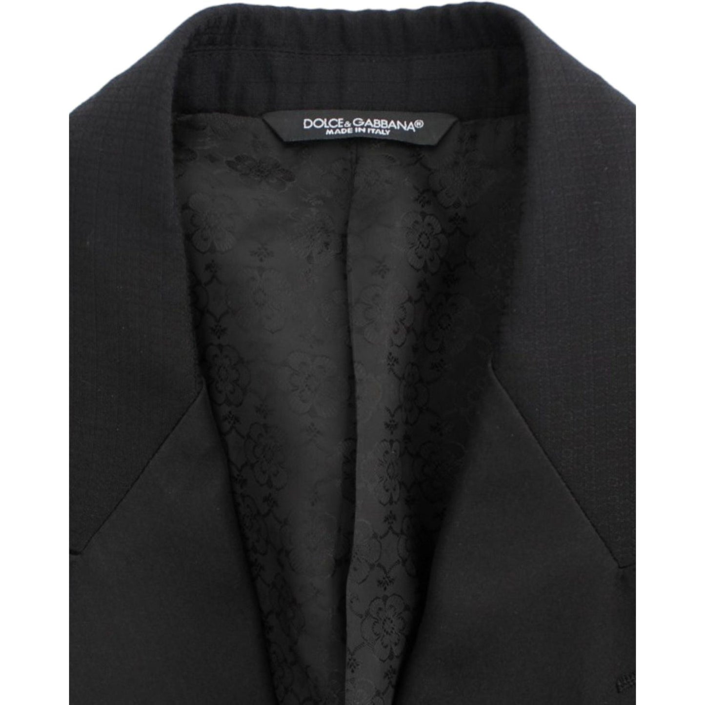 Dolce & Gabbana Elegant Black Silk Blend Sicilia Blazer black-wool-silk-sicilia-blazer