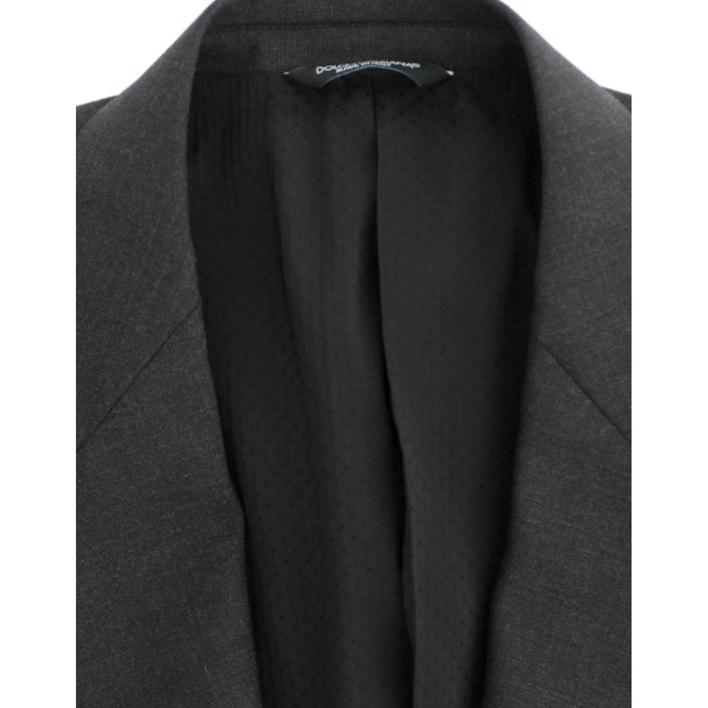 Dolce & Gabbana | Sleek Gray Wool Slim Fit Blazer| McRichard Designer Brands   