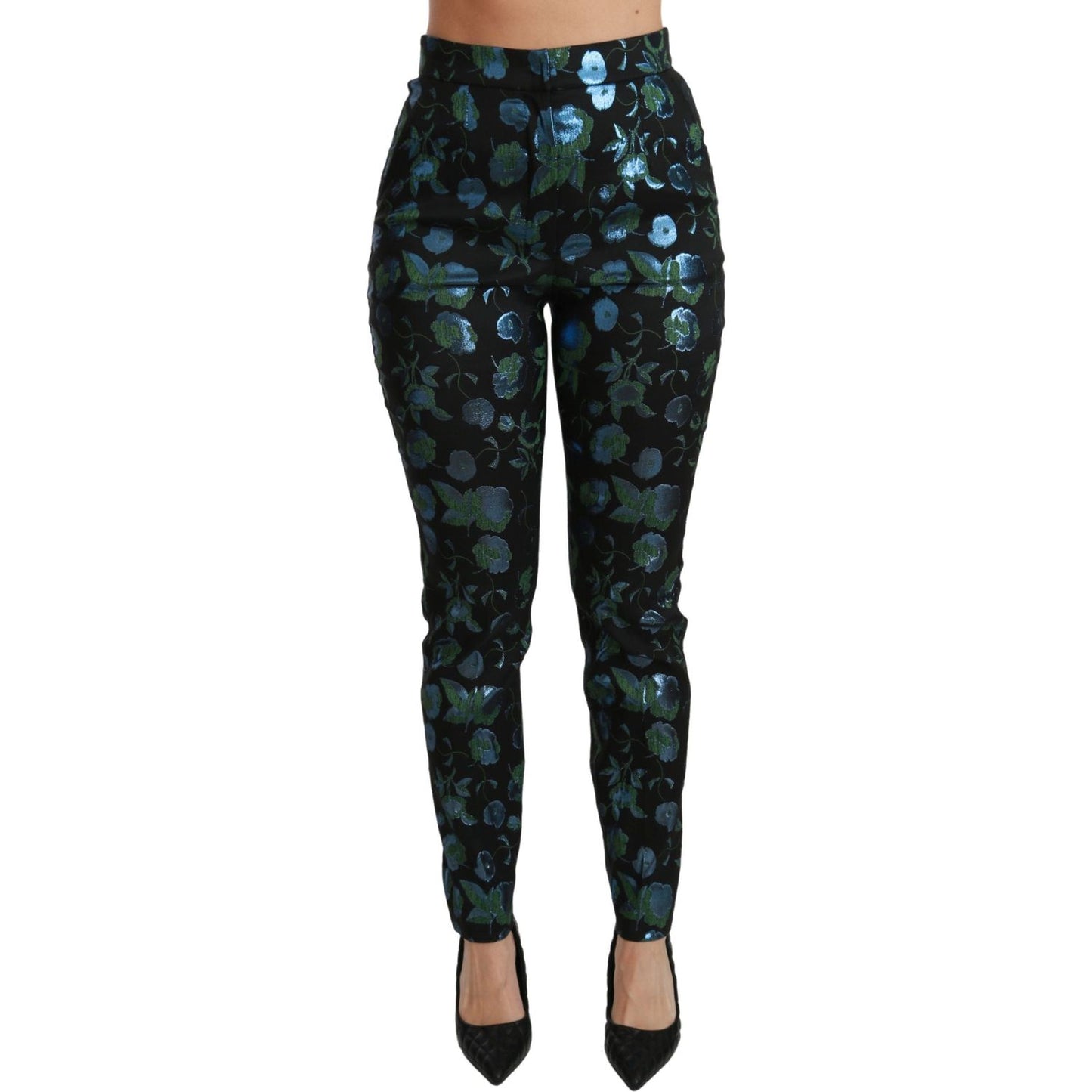 Floral High Waist Skinny Trousers