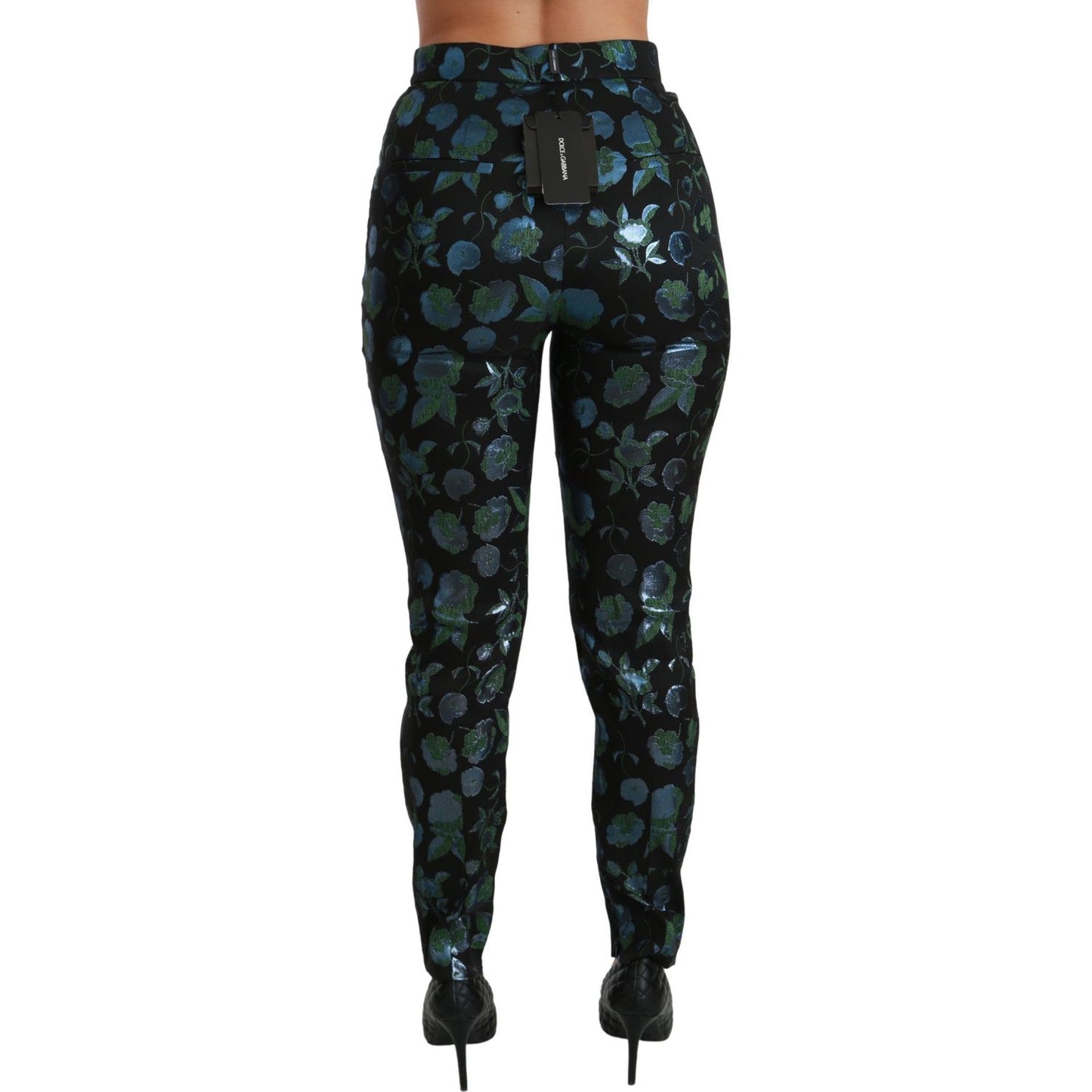 Floral High Waist Skinny Trousers