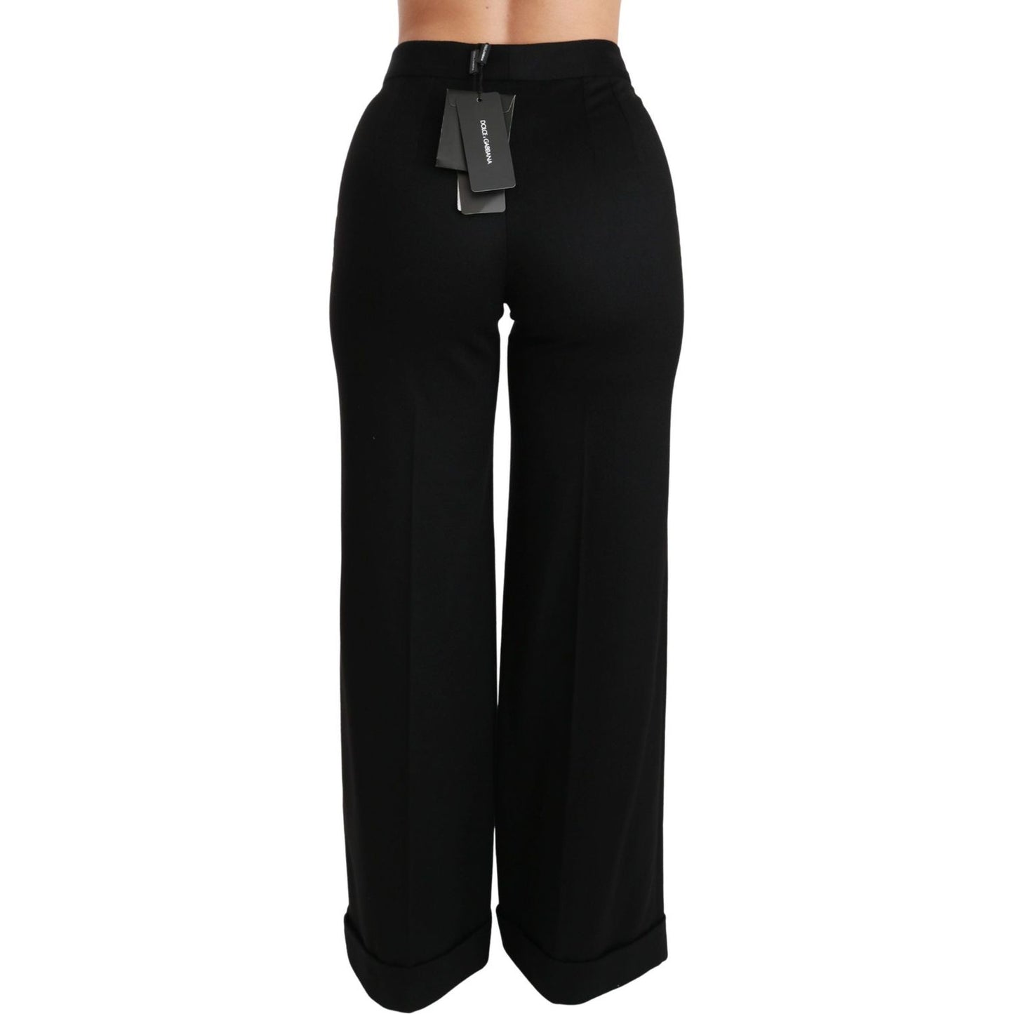 Elegant High Waist Flared Cashmere Pants