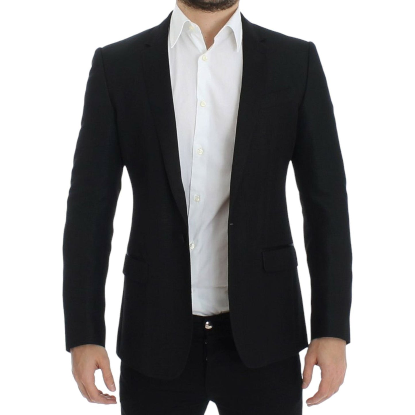Dolce & Gabbana Elegant Martini Slim Fit Blazer Jacket black-wool-martini-slim-blazer