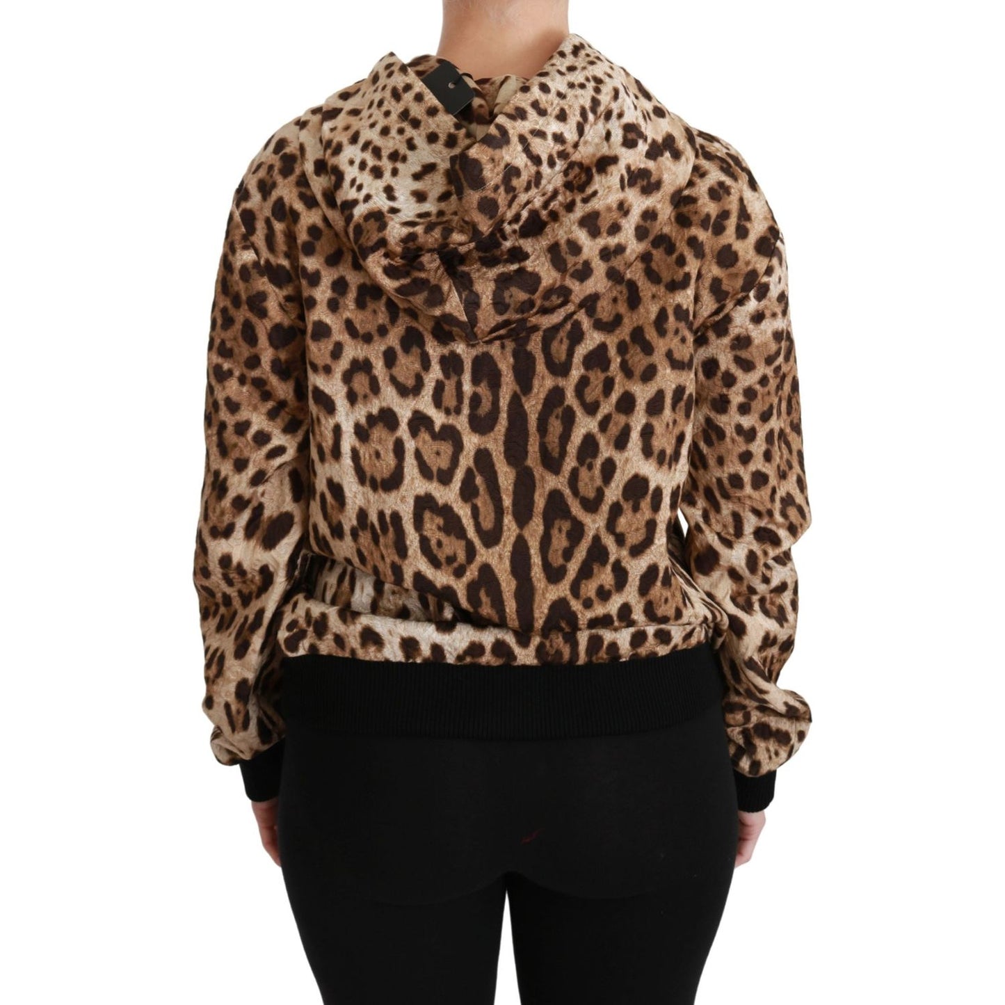 Elegant Leopard Print Hooded Sweater