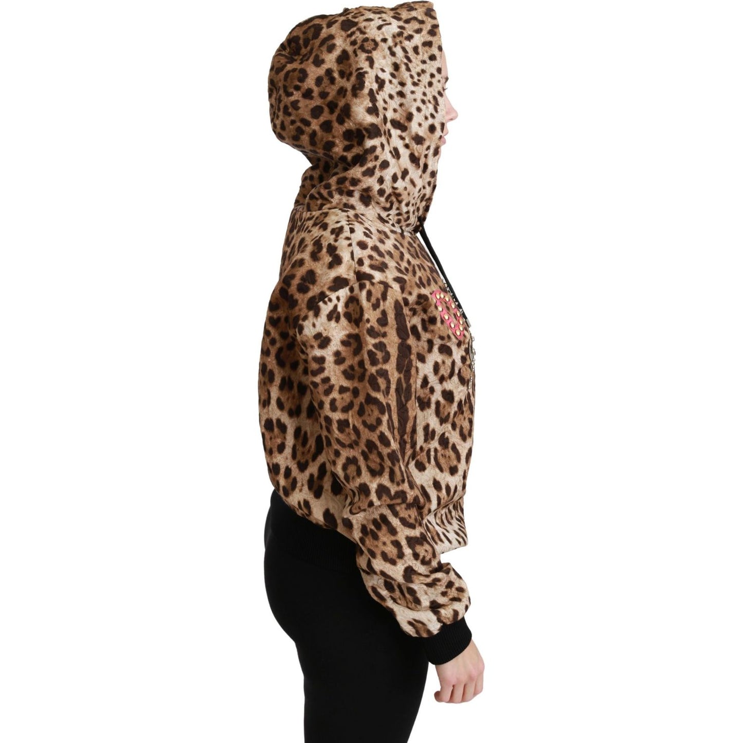 Elegant Leopard Print Hooded Sweater