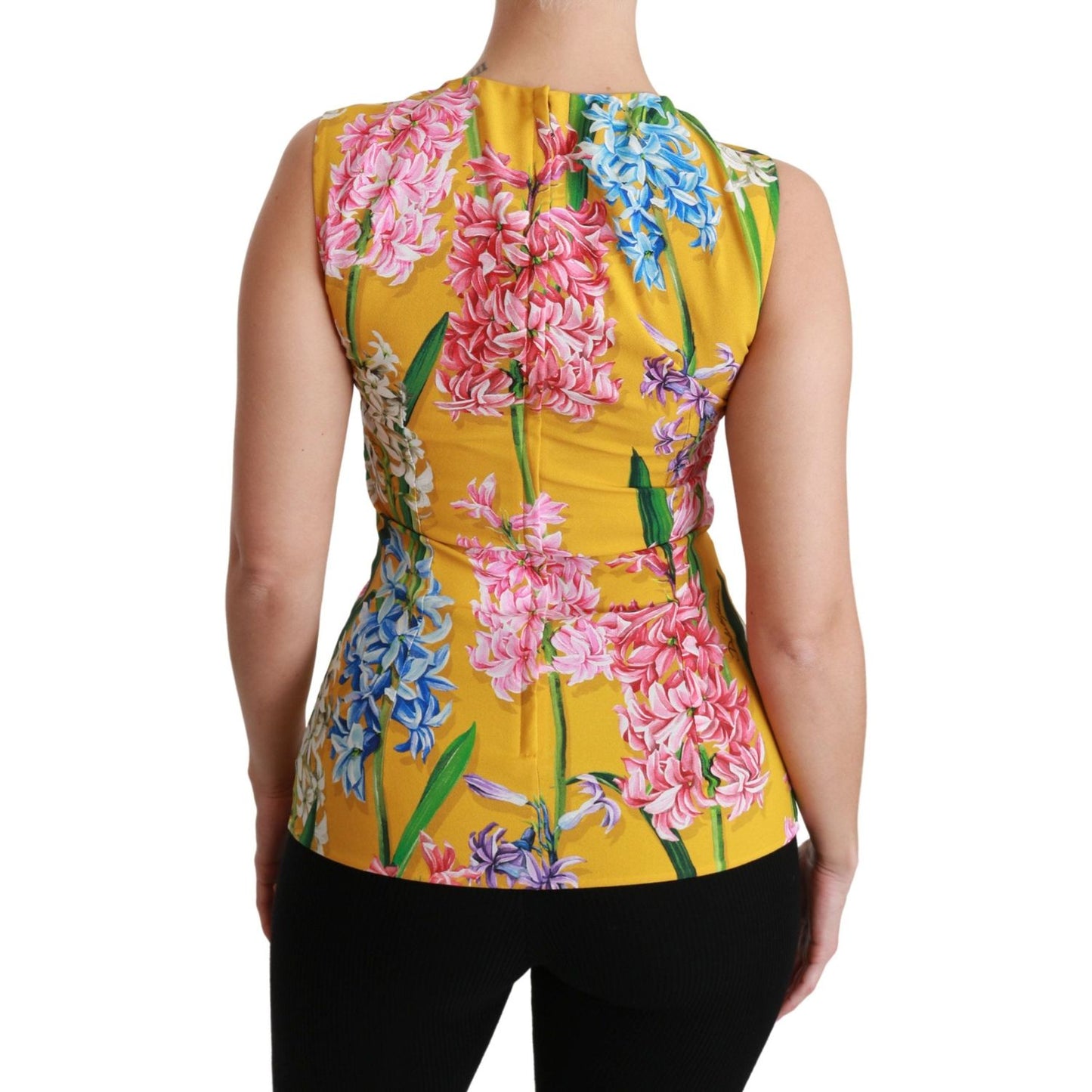 Sunshine Floral Crewneck Sleeveless Blouse