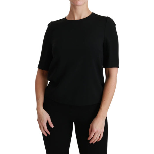 Elegant Black Stretch Blouse Top