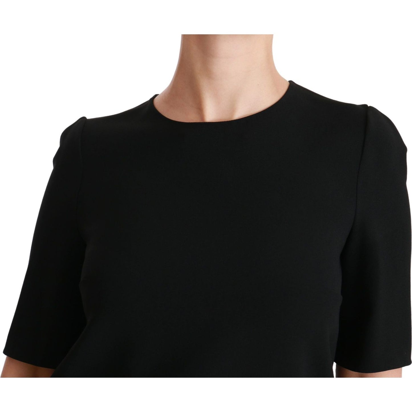 Elegant Black Stretch Blouse Top