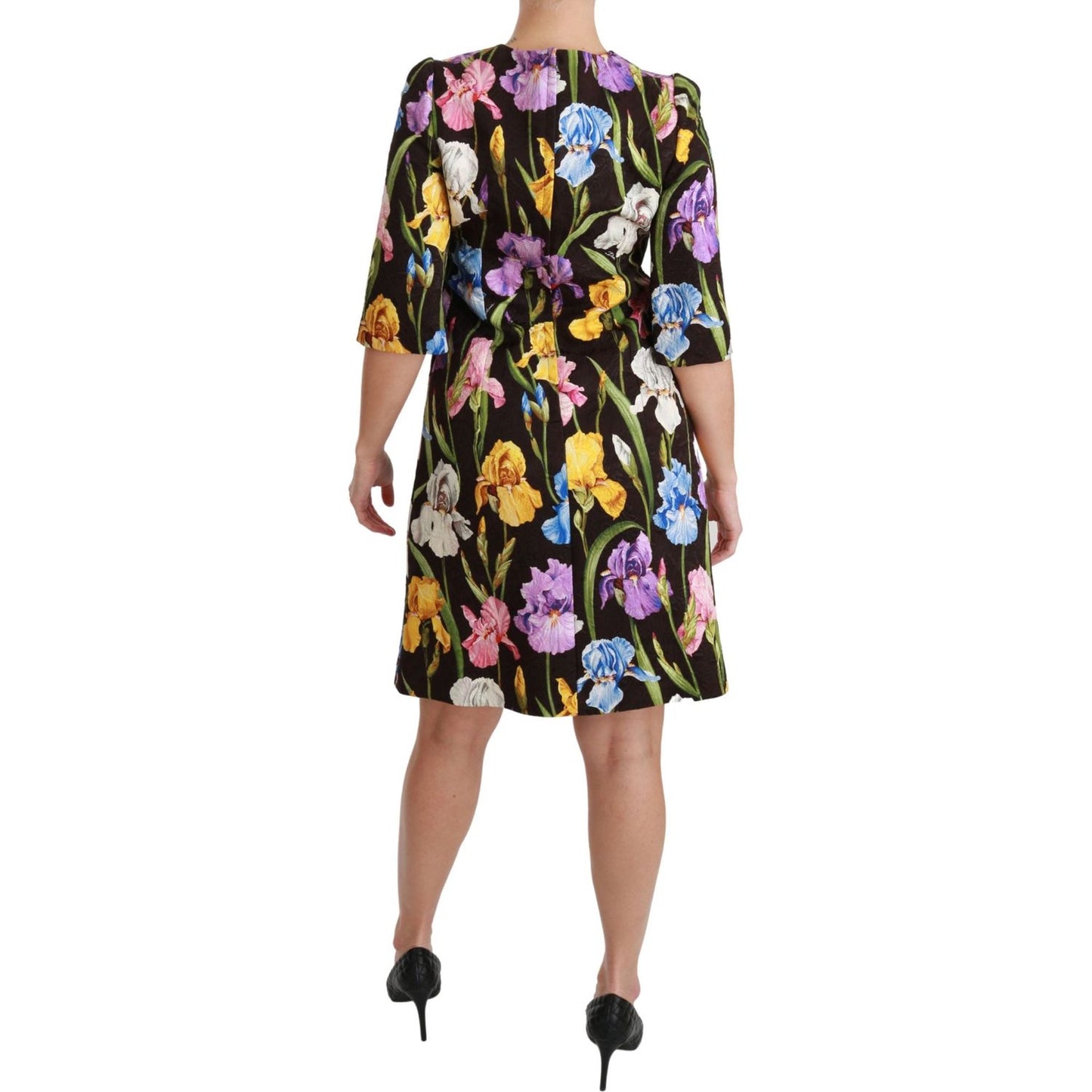 Floral Brocade Shift Mini Dress