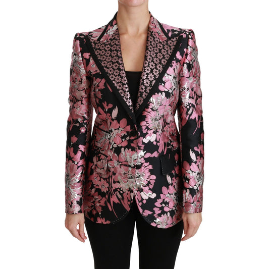 Elegant Floral Jacquard Blazer