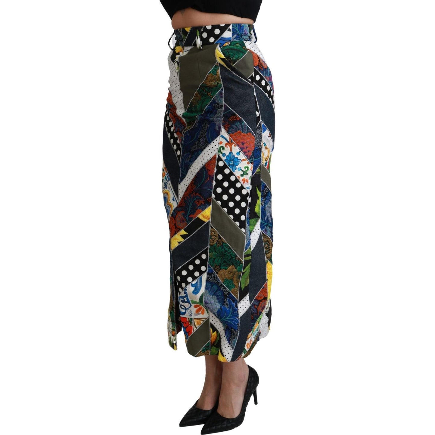 Elegant Geometric Print High-Waist Skirt