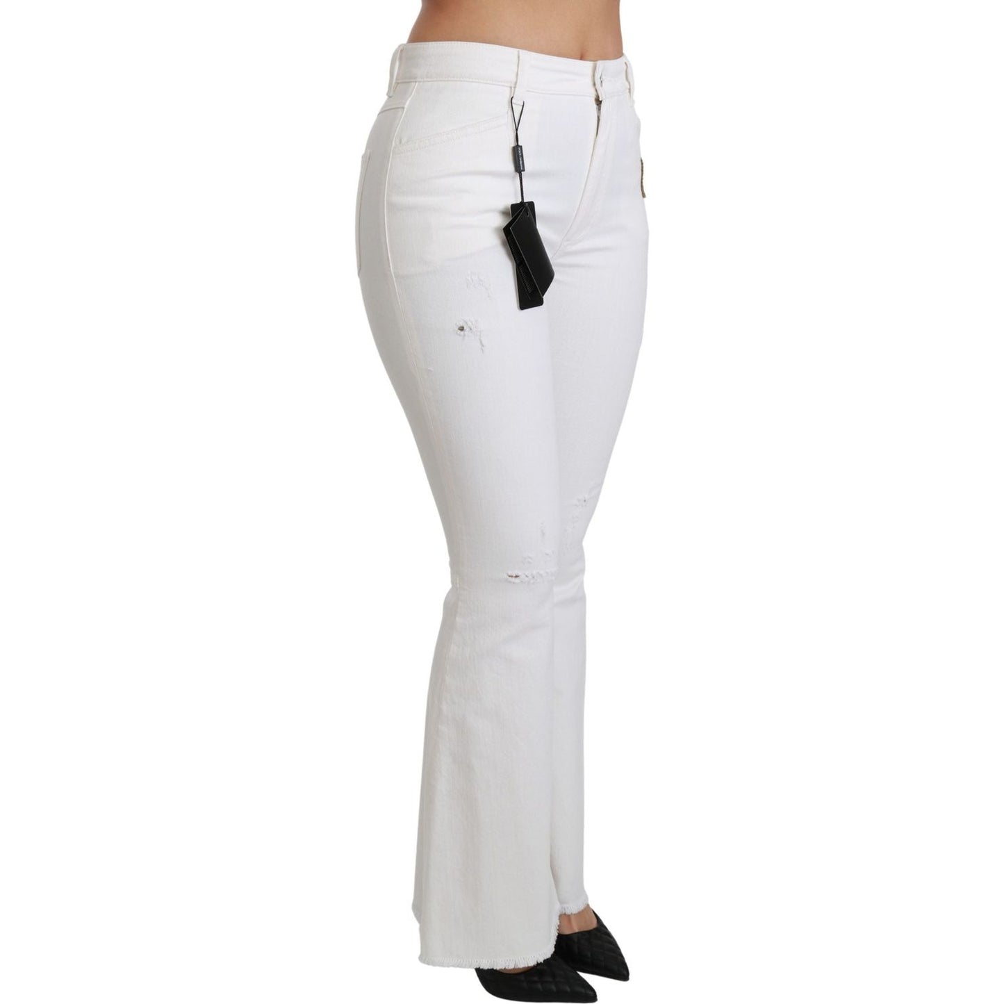 Chic Flared Mid Waist Embroidered Pants