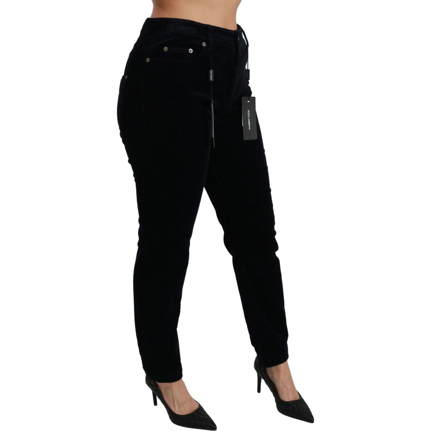 Chic Mid Waist Skinny Corduroy Jeans