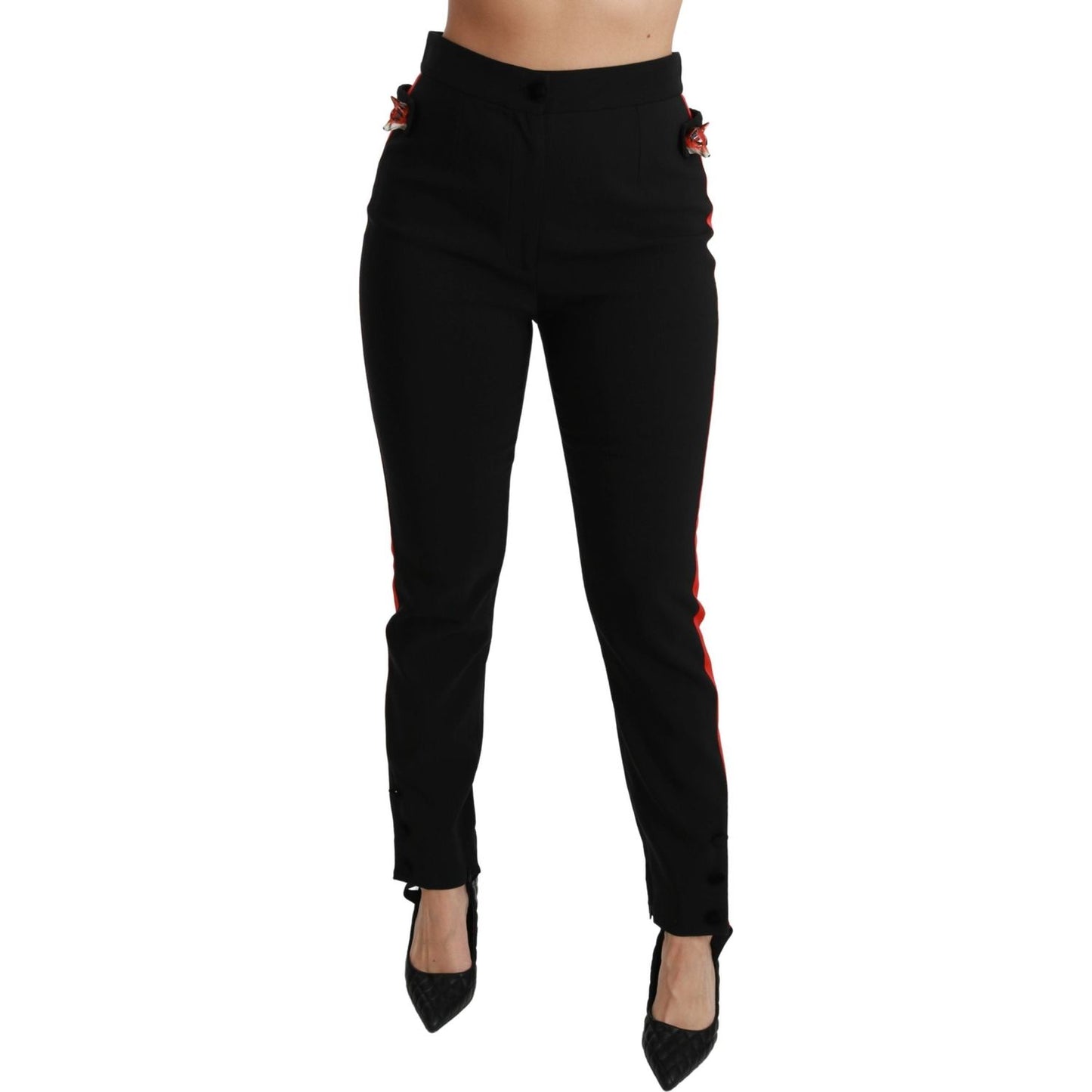 Chic High Waist Skinny Pants in Black