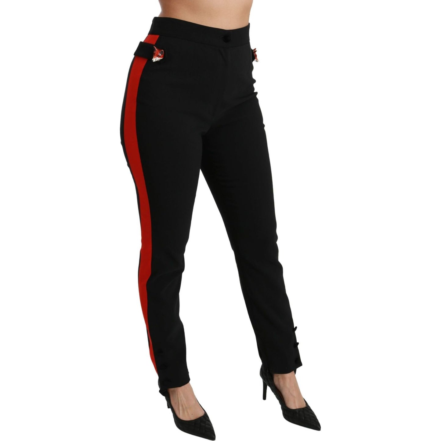 Chic High Waist Skinny Pants in Black