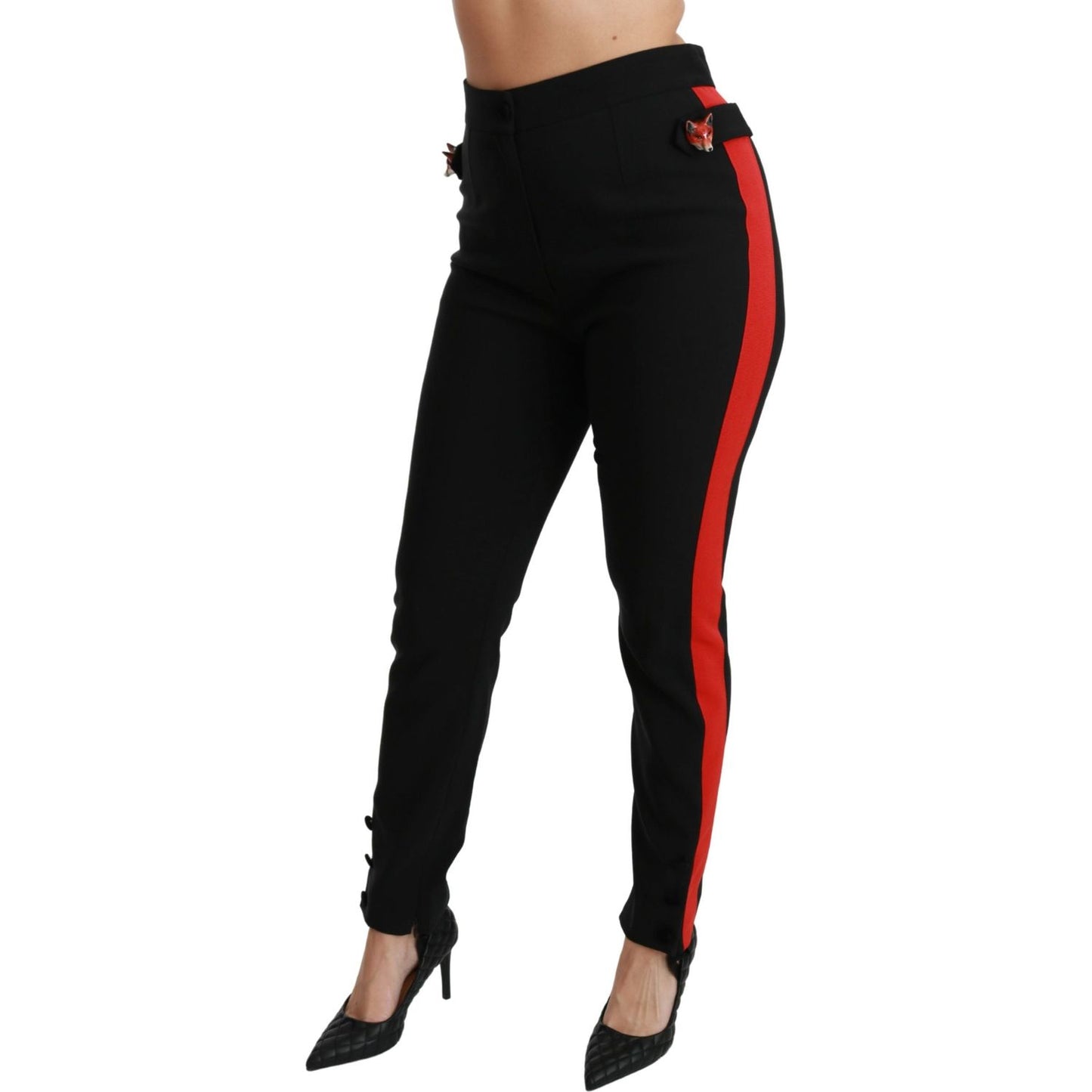 Chic High Waist Skinny Pants in Black