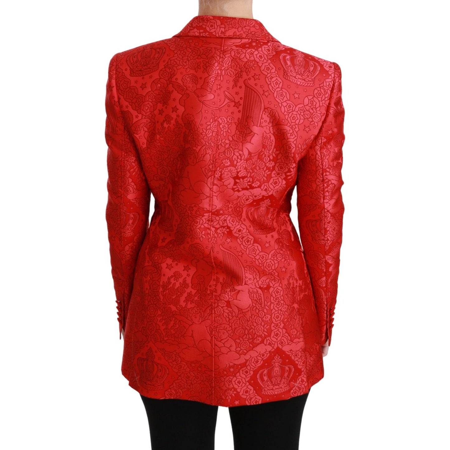 Red Floral Angel Pattern Blazer