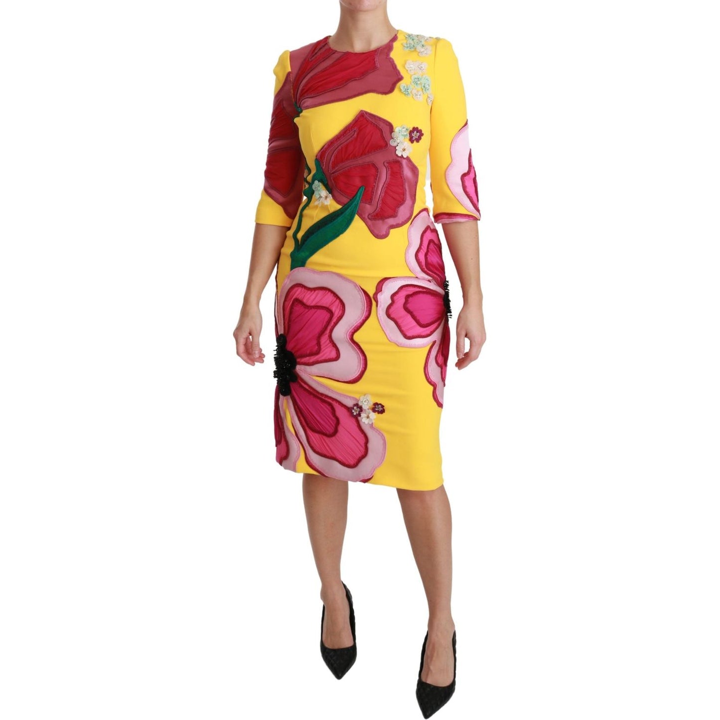 Sunshine Bloom Sheath Knee-Length Dress