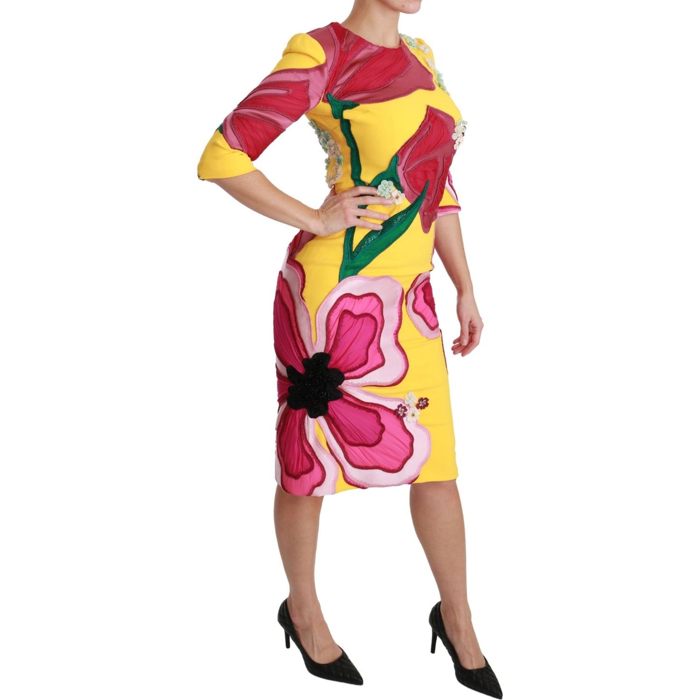 Sunshine Bloom Sheath Knee-Length Dress