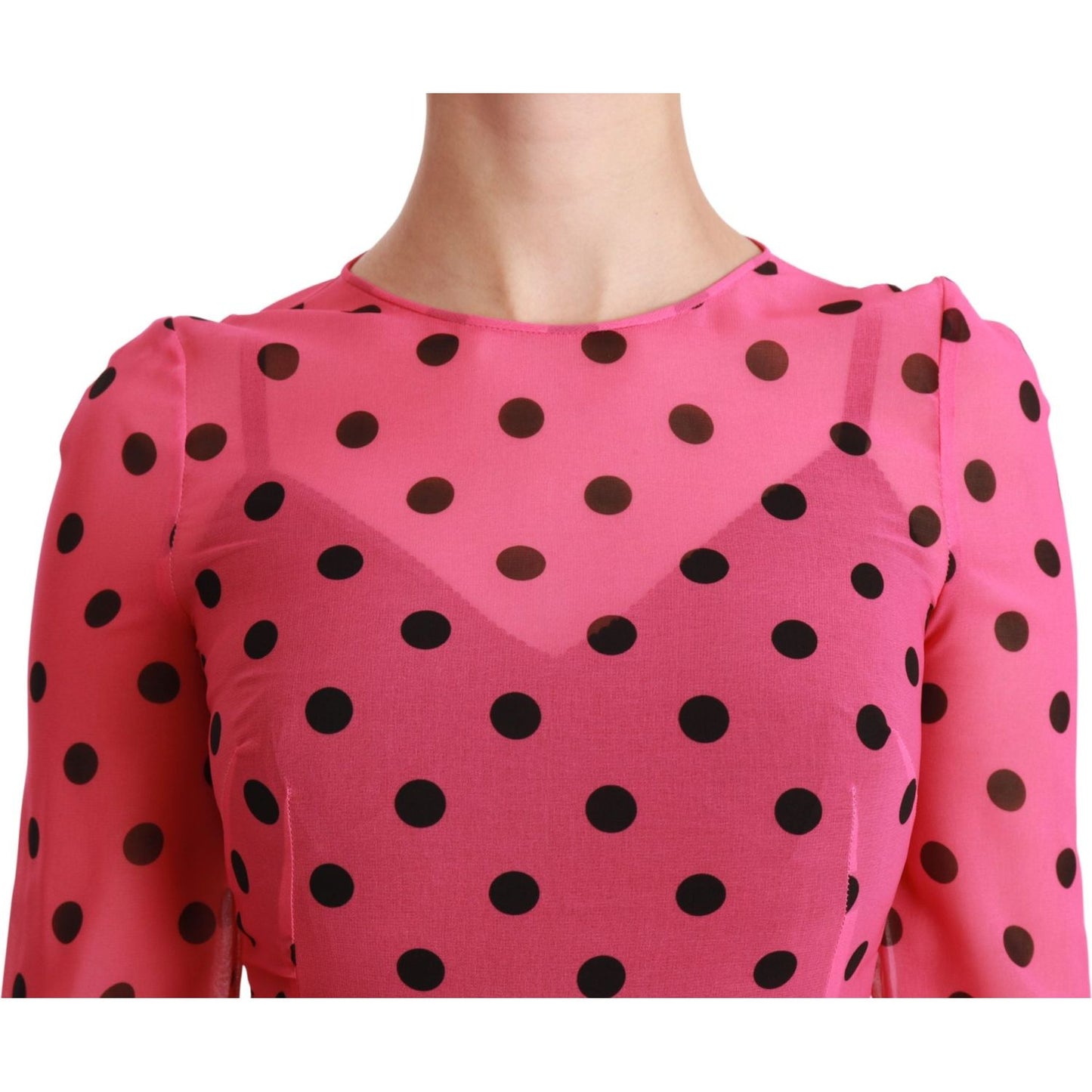 Elegant Polka Dot A-Line Knee Length Dress