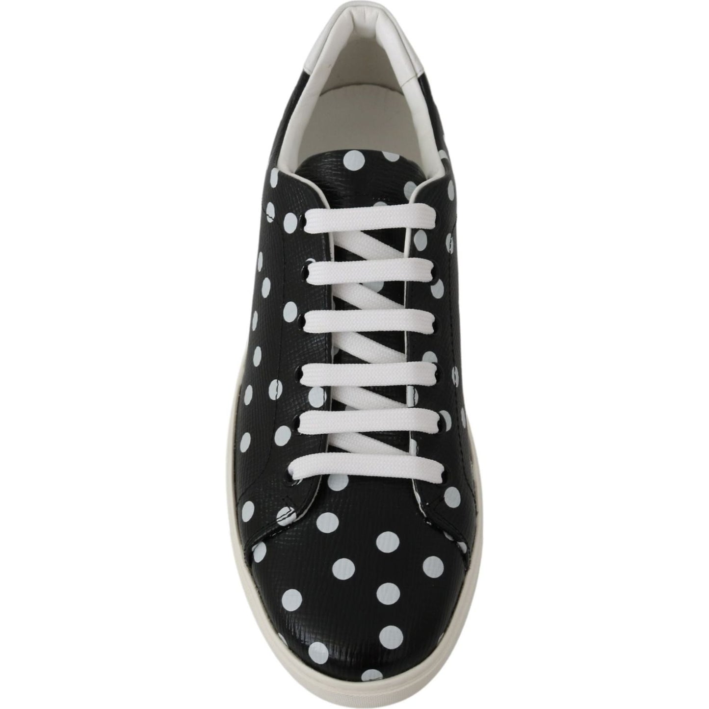 Black Polka Dotted Leather Sneakers