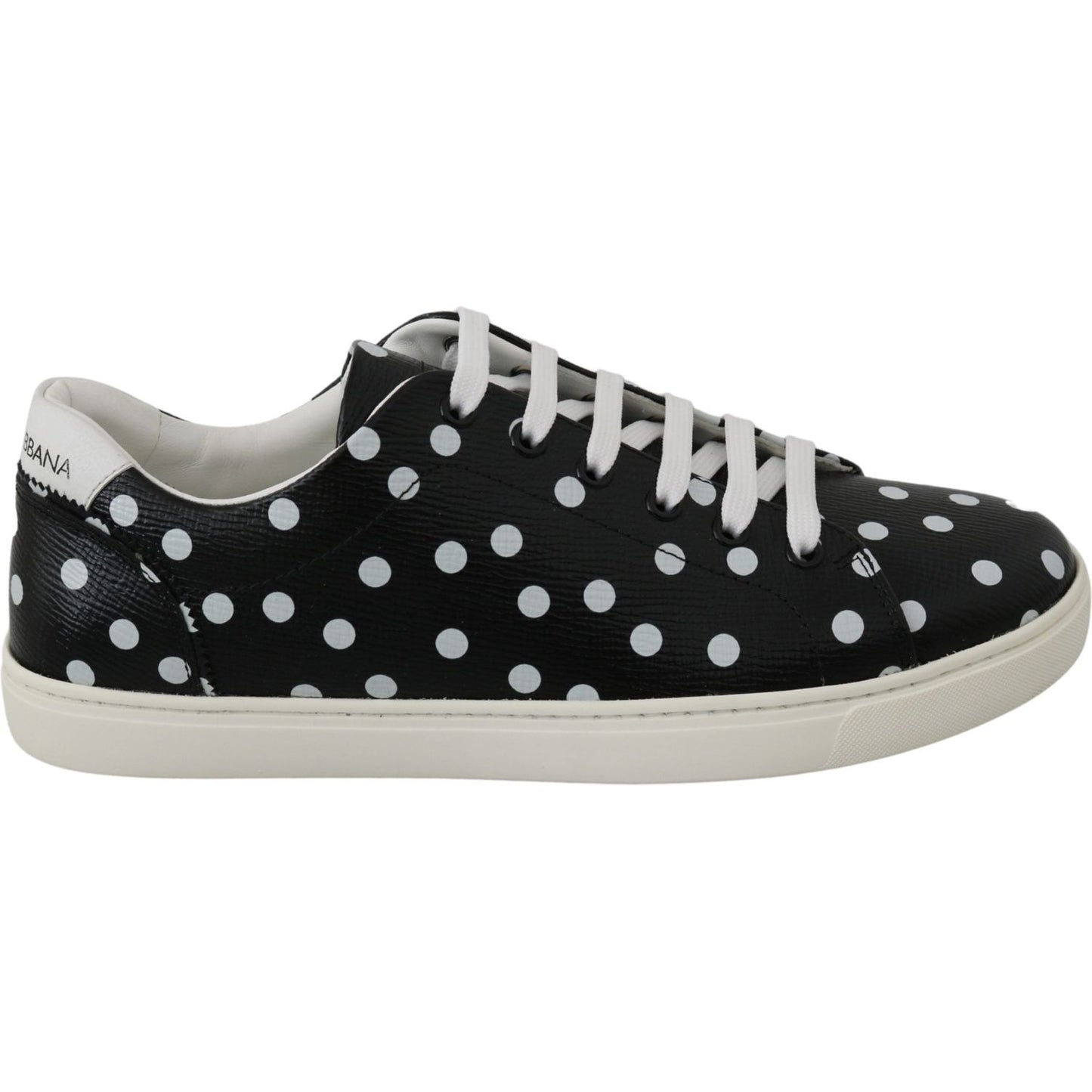 Black Polka Dotted Leather Sneakers