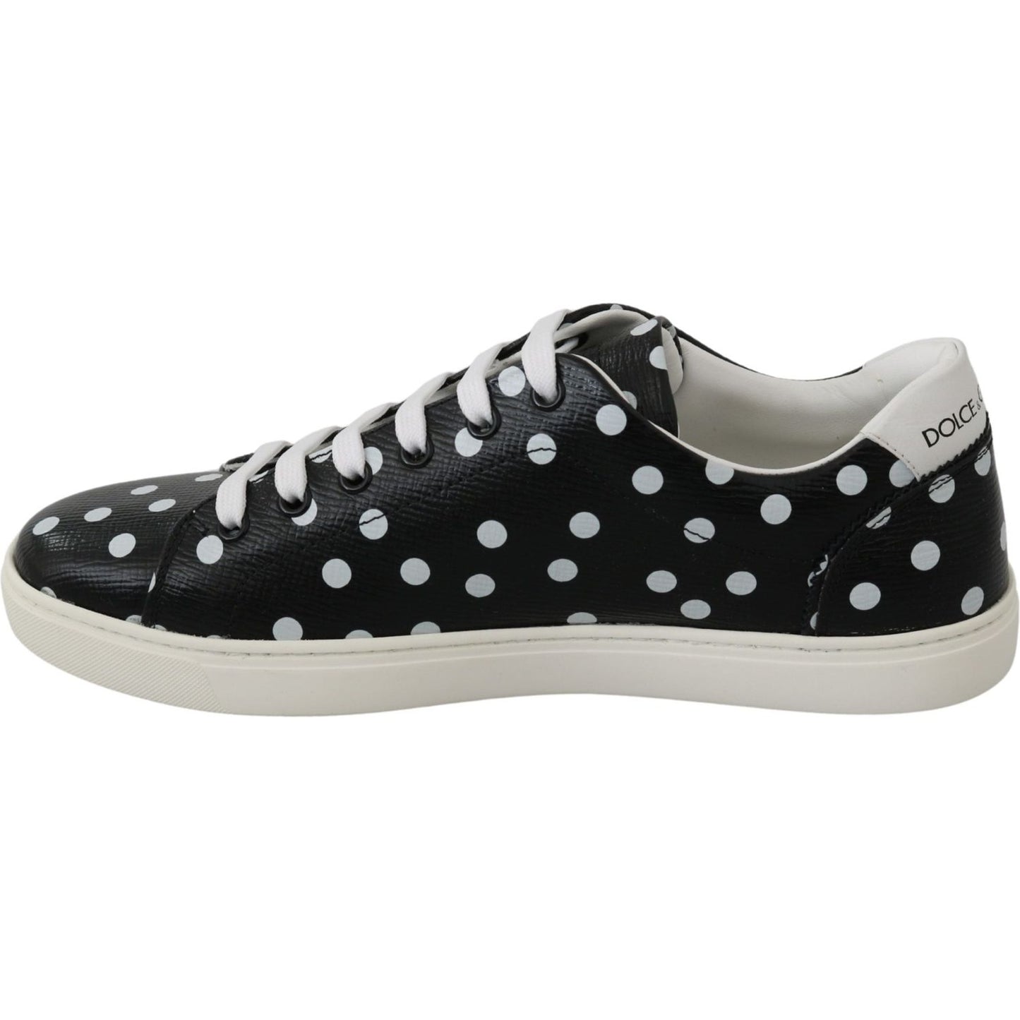 Black Polka Dotted Leather Sneakers