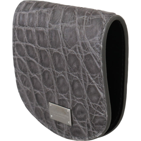 Exotic Gray Leather Condom Case Wallet