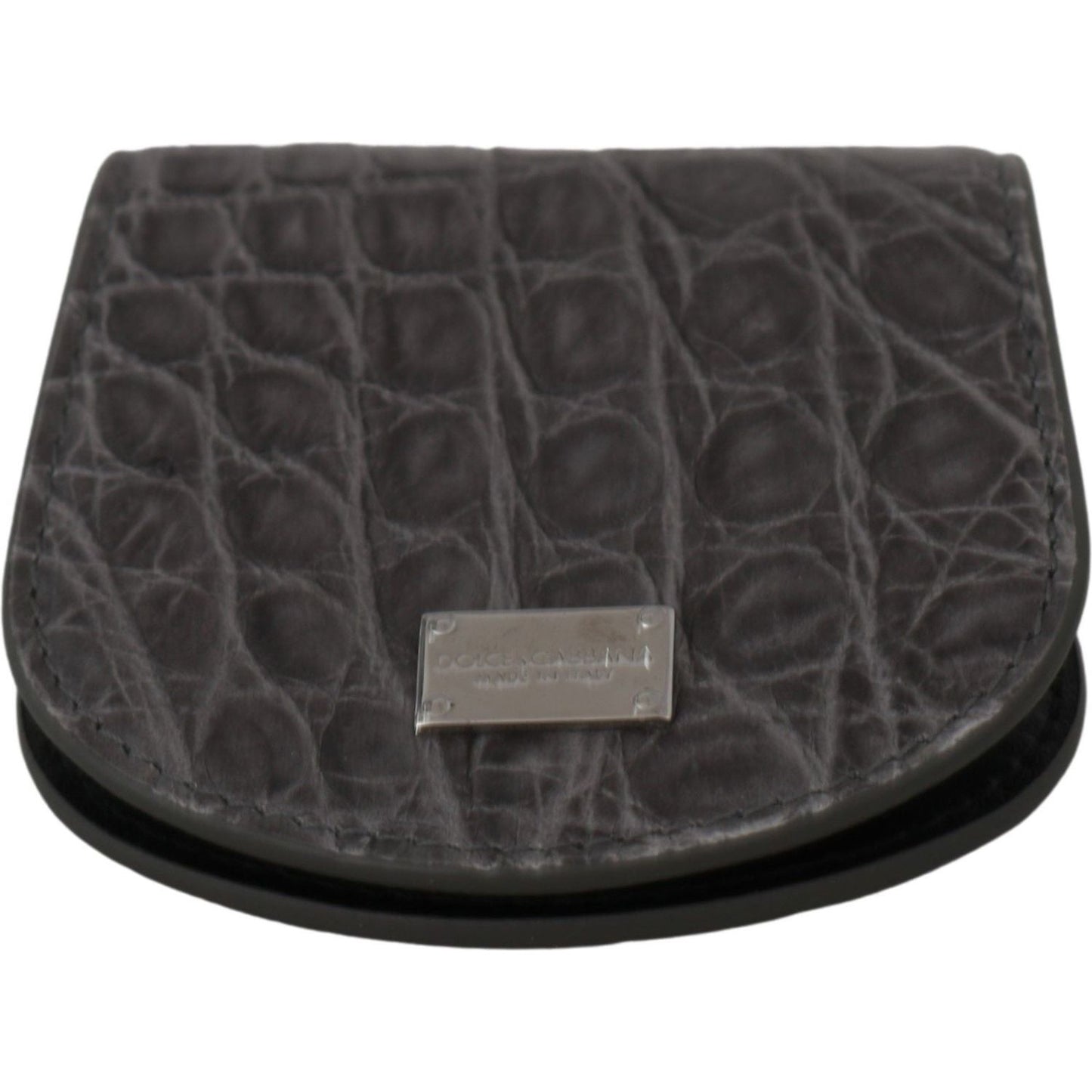 Exotic Gray Leather Condom Case Wallet