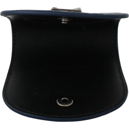 Dolce & Gabbana Blue Leather Holder Pocket Condom Case Condom Case