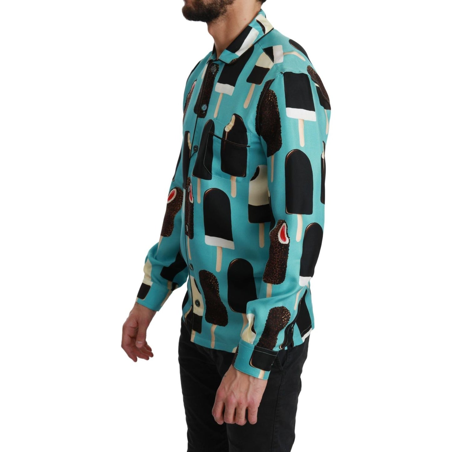 Exclusive Silk Blend Ice-Cream Print Shirt