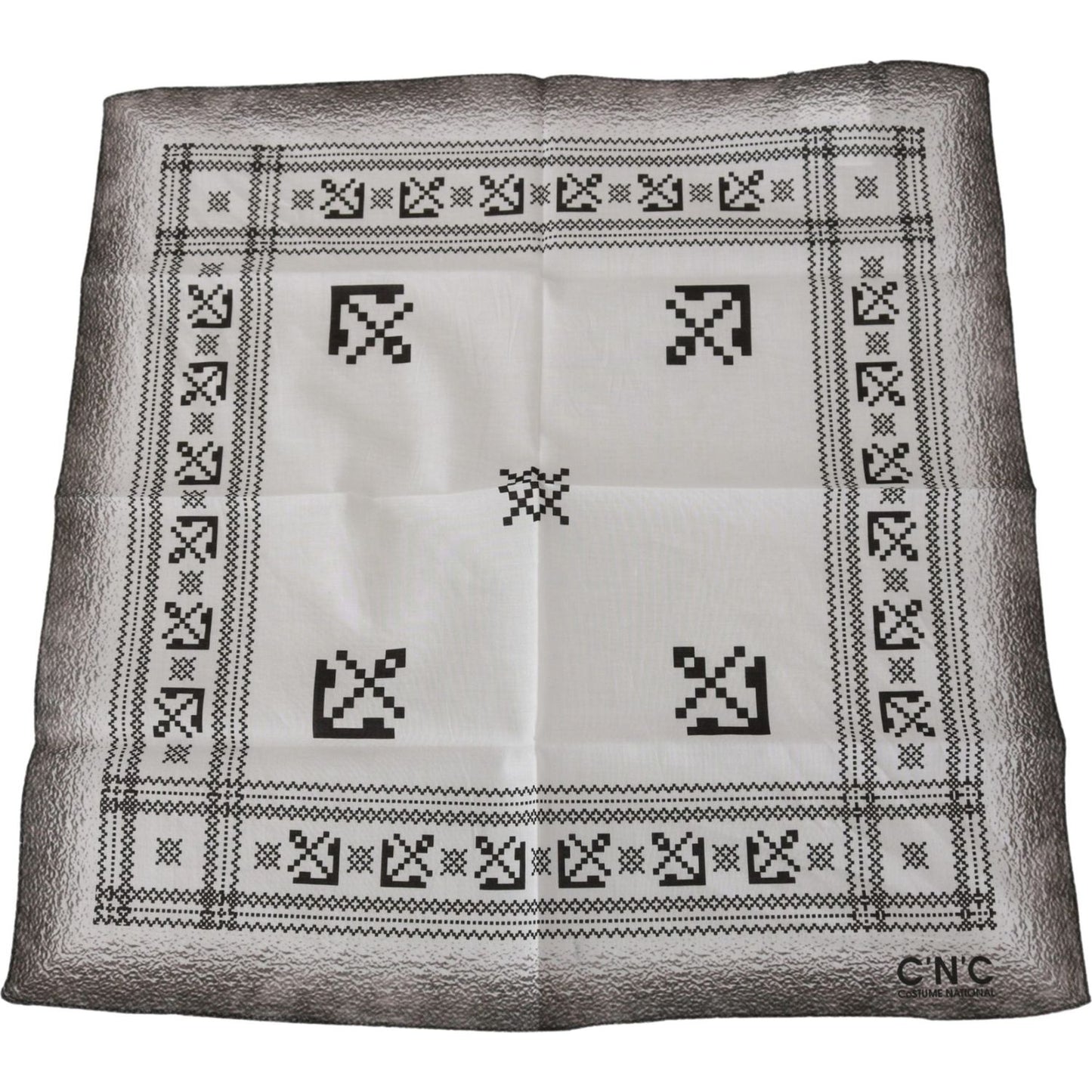 Costume National White Printed Bandana Cotton Scarf