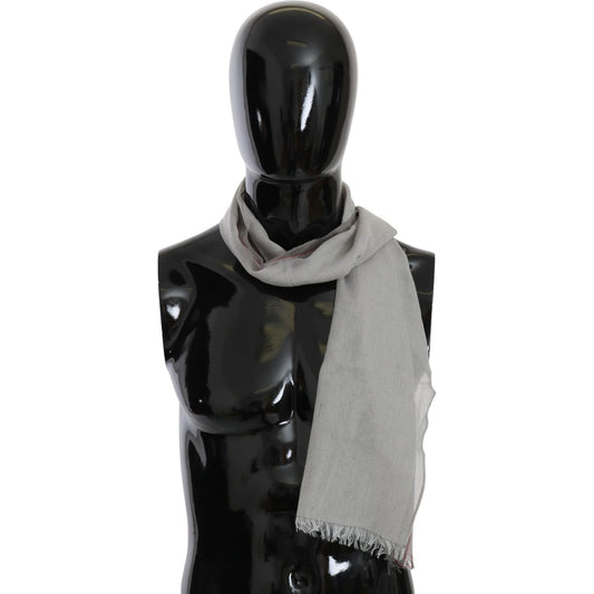 Elegant Gray Cotton Men's Scarf