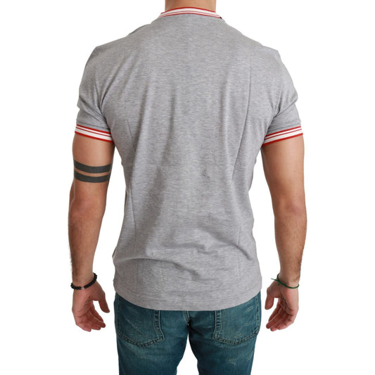 Chic Gray Cotton T-Shirt with Year of the Pig Motive