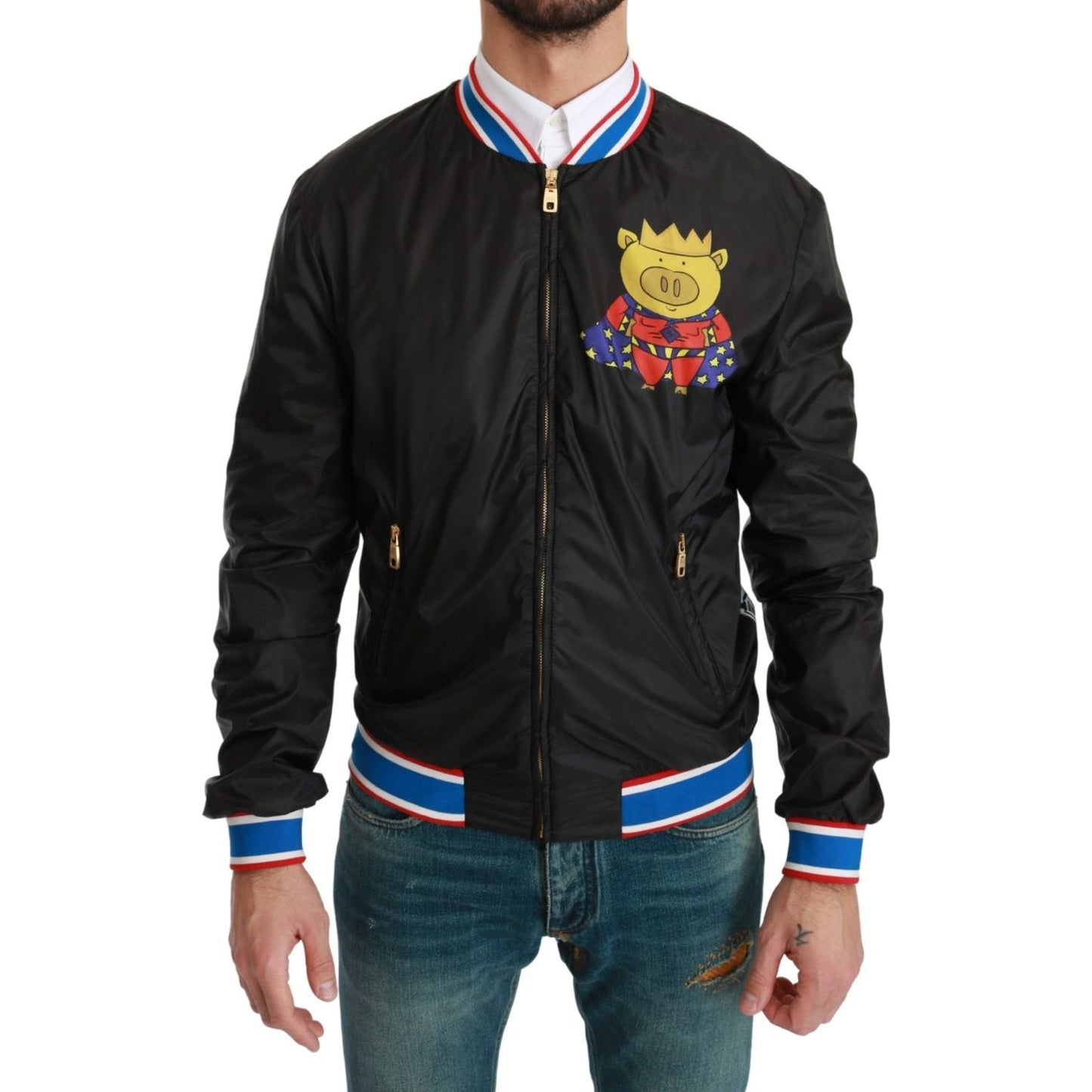 Dolce & Gabbana Elegant Multicolor Motive Bomber Jacket Coats & Jackets Dolce & Gabbana