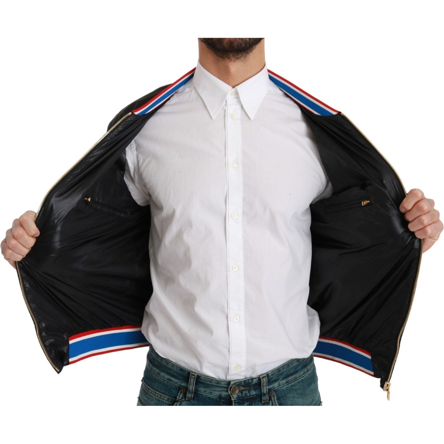 Elegant Multicolor Motive Bomber Jacket