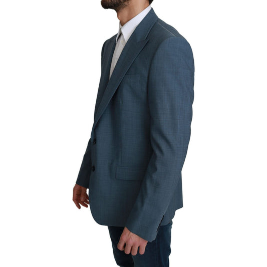 Elegant Light Blue Slim Fit Blazer