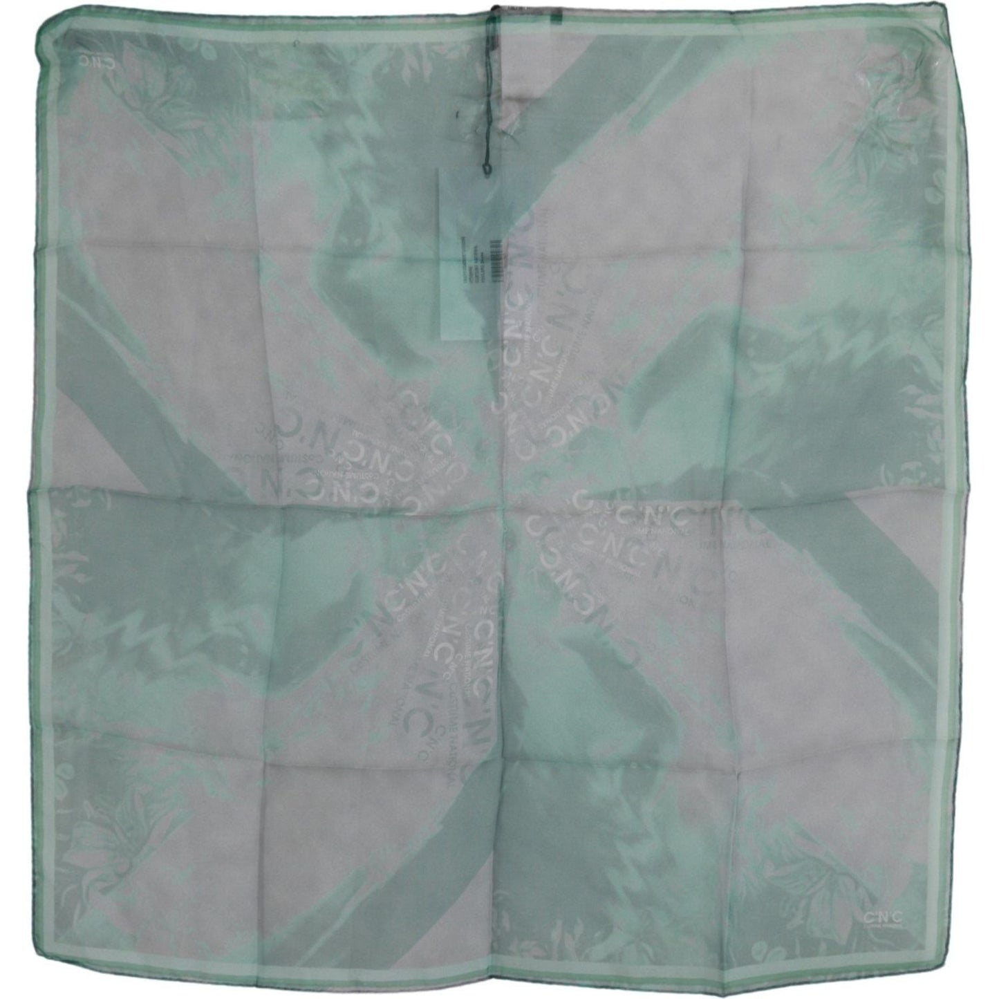 Elegant Silk Green Printed Scarf