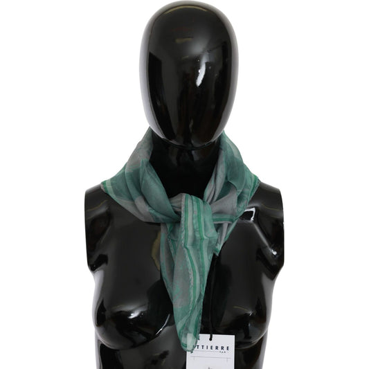 Elegant Silk Green Printed Scarf