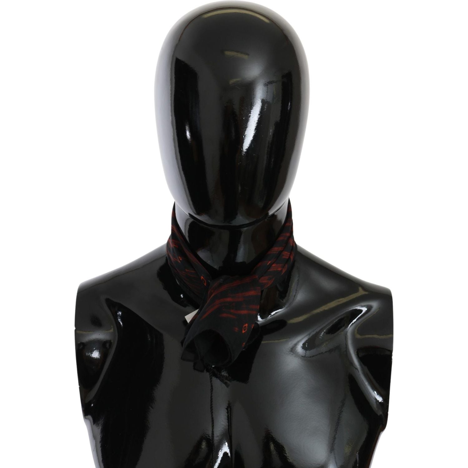 قبعة وشاح من الحرير الوطني الأنيق باللون الأسود والبرتقالي