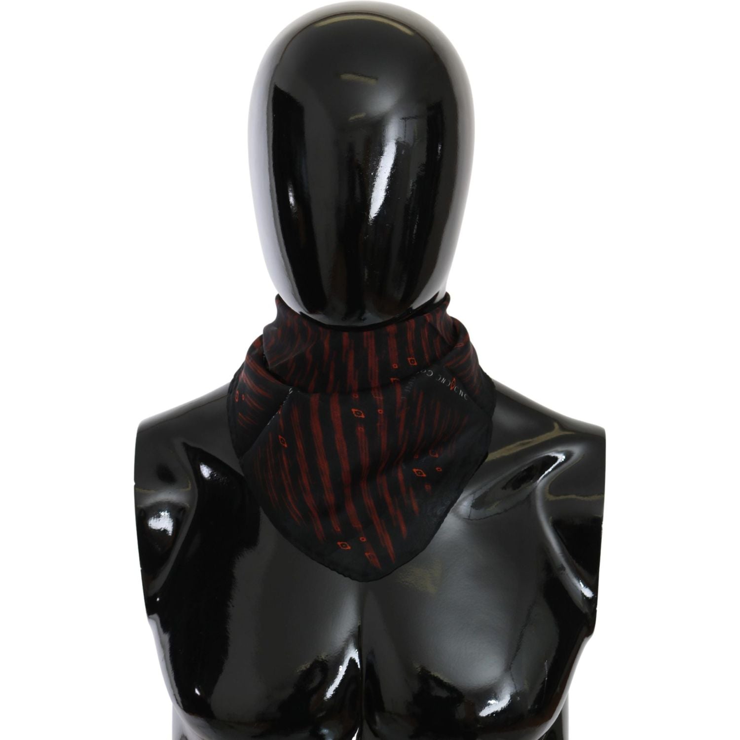 قبعة وشاح من الحرير الوطني الأنيق باللون الأسود والبرتقالي