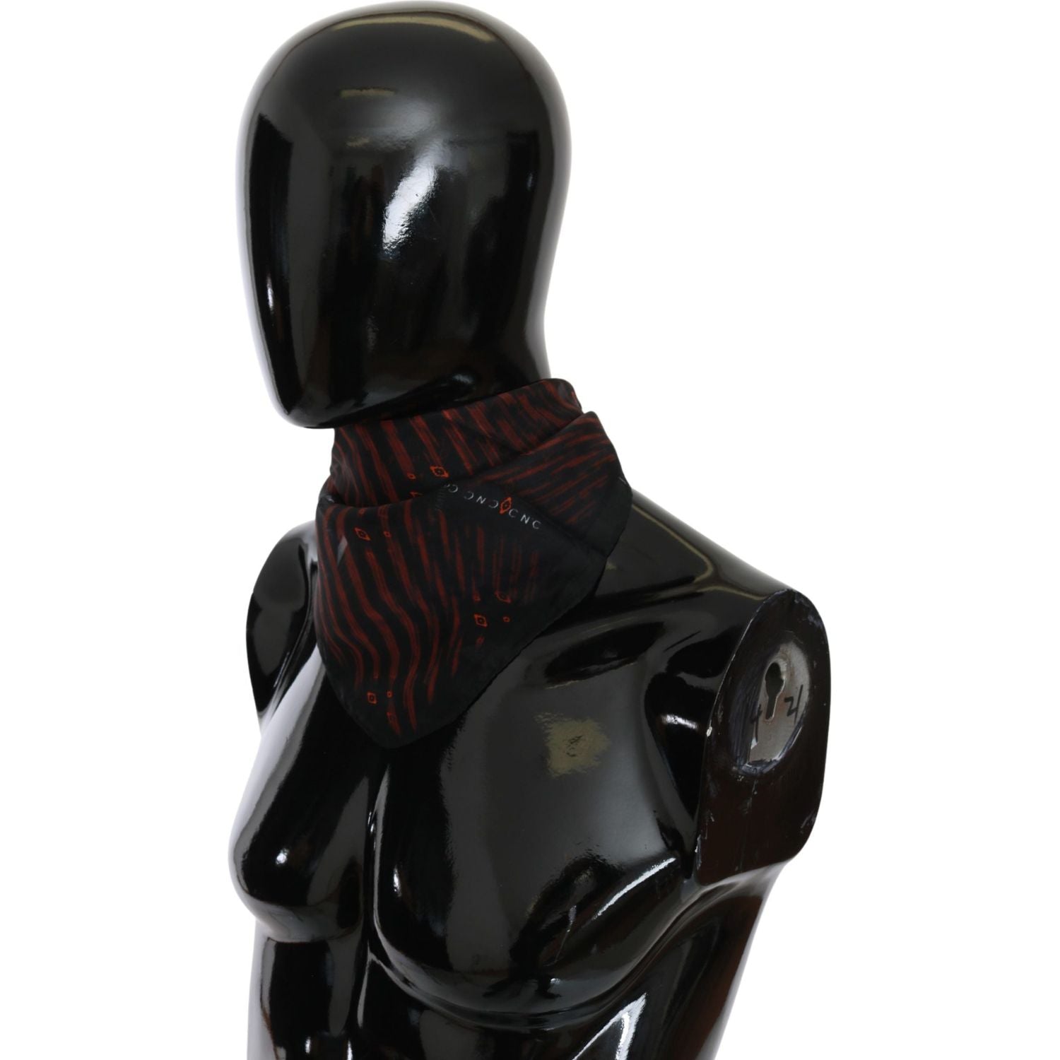 قبعة وشاح من الحرير الوطني الأنيق باللون الأسود والبرتقالي