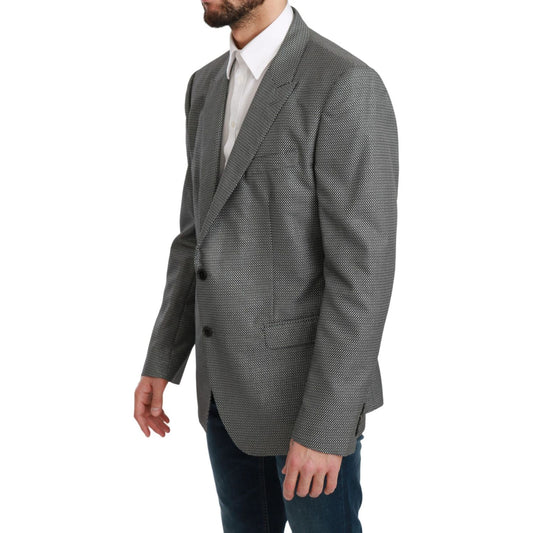 Elegant Gray Fantasy Pattern Slim Fit Blazer