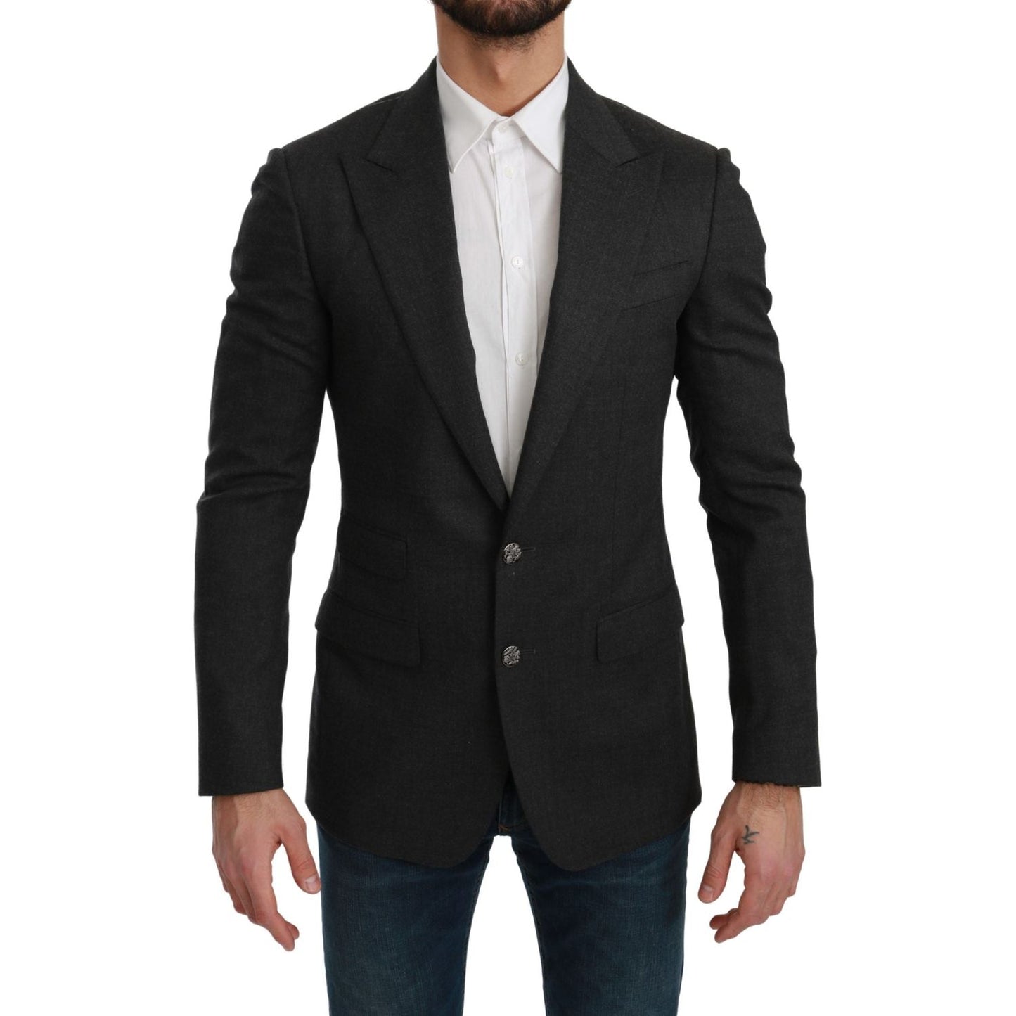 Elegant Gray Slim Fit Formal Blazer